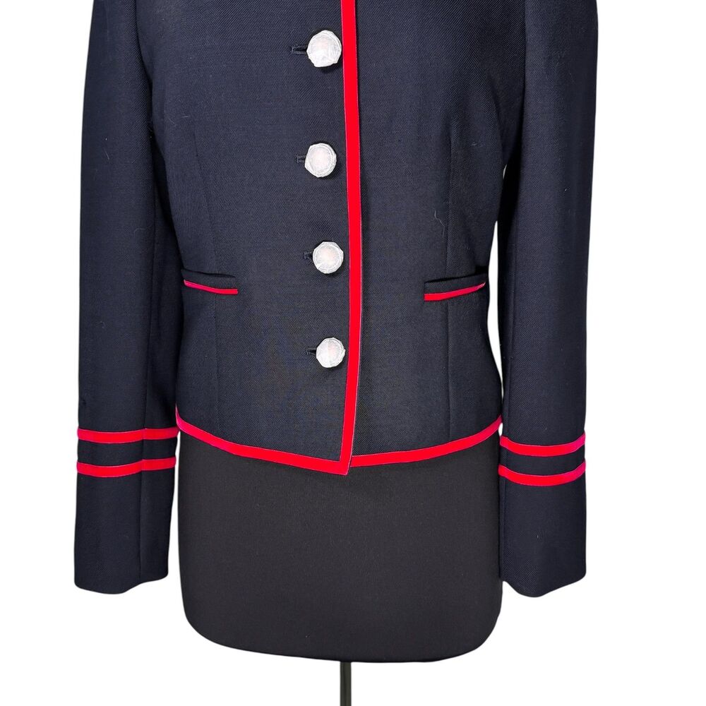 Boden Cambridge Military Jacket Size 6 Navy Velvet Trim Gold Buttons NWT Blazer - Picture 7 of 8
